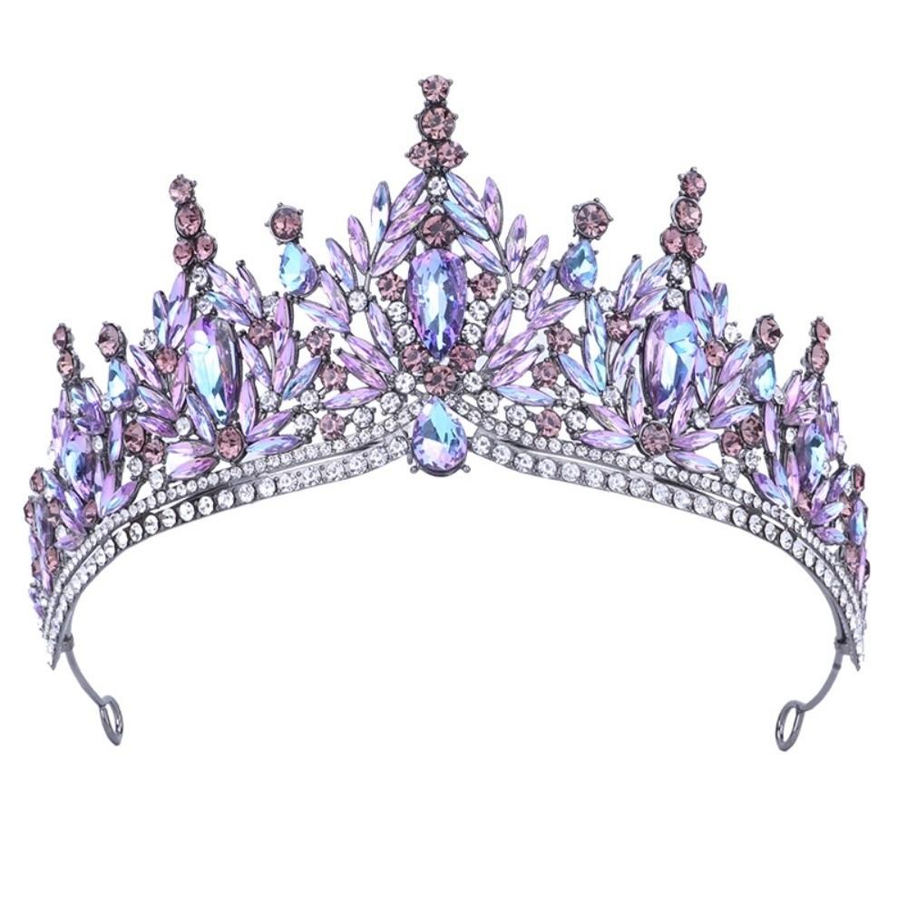 Vintage Rhinestone Queen Princess Crown Baroque Sparkling Bridal Tiaras Water Drop Crystal Headband Hair Jewelry Accessories