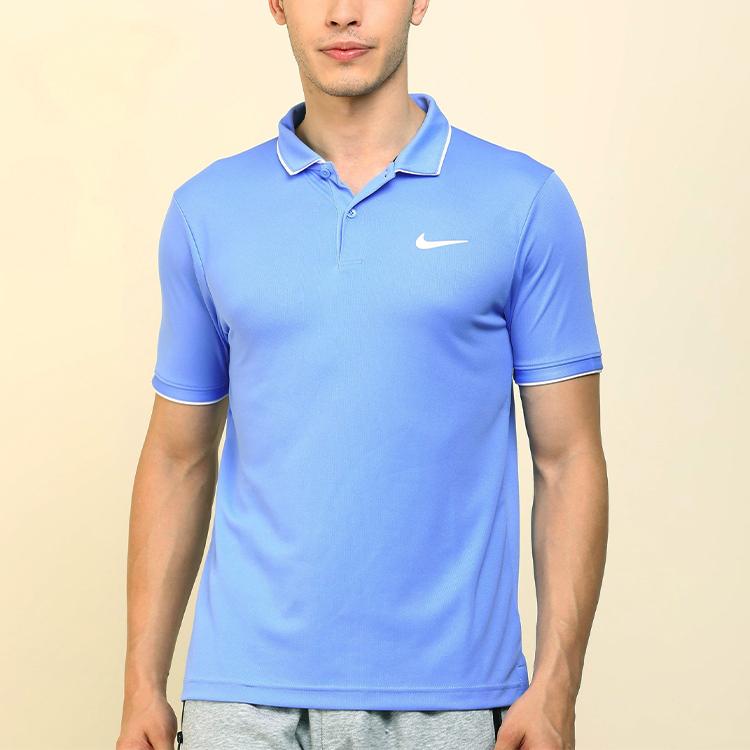 Nike Мужская теннисная рубашка-поло Court Dri-FIT Pique, синяя 939138-478