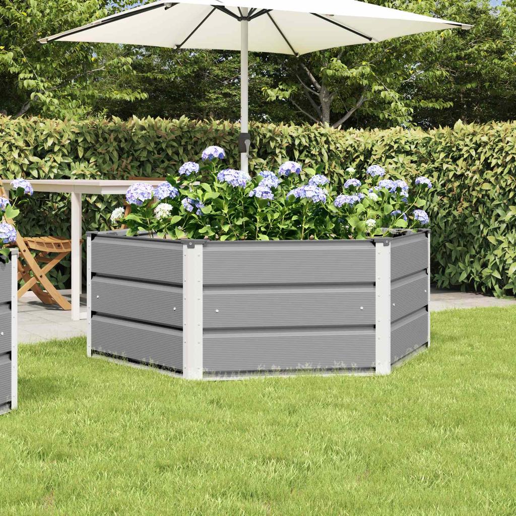 Plant Pot Light Grey 129 X 129 X 45 Cm Steel