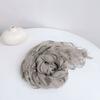 High Quality 100% Natural Linen Scarf Hijab Shawls Vintage Spring Floral Large Size Scarves With Tassels