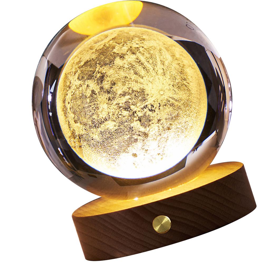 3D Crystal Ball Night Light Rechargeable Battery Soft Light Multifunction Crystal Ball Lamp with