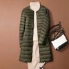 Women's Down Jacket Mid Long Autumn Round Neck Jacket