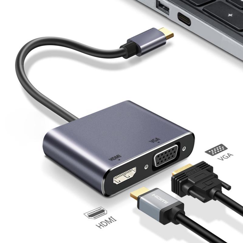 4-in-1 USB-C-Hub-Dockingstation mit 4K@60Hz HDMI-Ausgang, PD100W Power Delivery und USB 3.0-Anschlüssen für MacBook Typ-C-Splitter