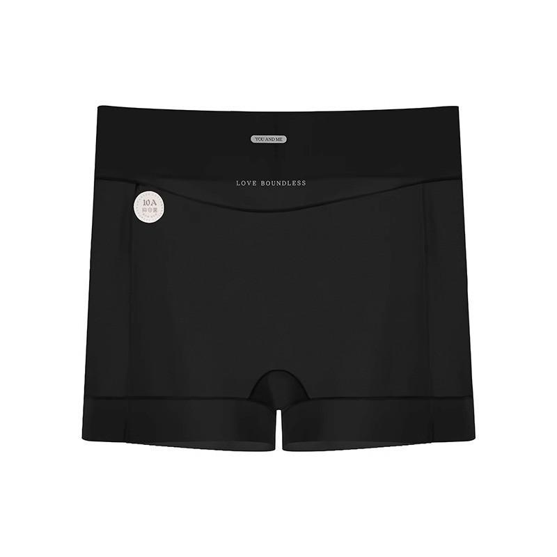 Plussize Women's Summer Ultra Thin Ice Silk 2 in 1 Non Mark High Waist Tucked in Flat Angle Safety Briefs