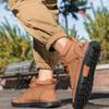 Women/ Men's PU Leather Boots, Men's Fashionable Handmade Stitched Ankle Boots, Flat Bottomed Lace Up Casual Shoes
