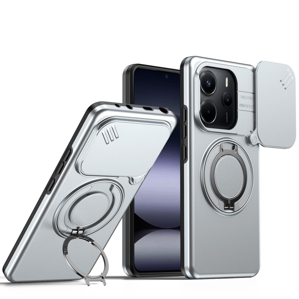 For Redmi Note 14 Armor Shockproof Magnetic Ring Stand Holder Phone Case For Redmi 15C A5 171MM Global For 15C 173MM EU Cover