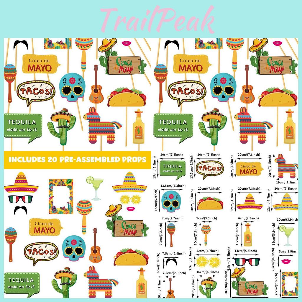 Mexican Carnival Photo Props Party Decorations With Paper Material For Festive Events