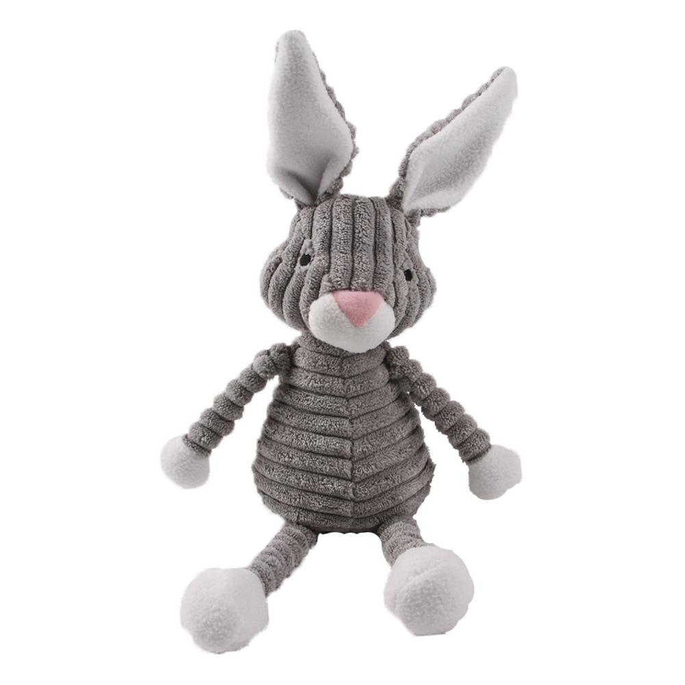 Plush Dog Toy Animals Shape Bite Resistant Squeaky Toys Corduroy Dog Toys for Small Large Dogs Puppy Pets Training Accessories