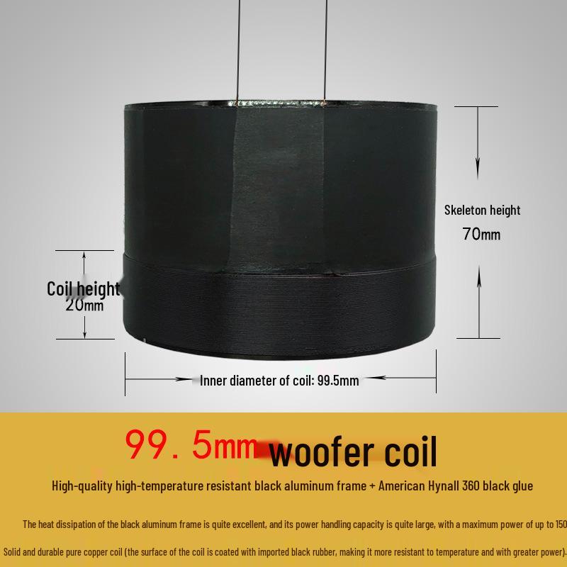 99.5mm Bass Voice Coil, 99.8 High Power, White/Black Aluminum Glass Fiber 100-Core Speaker Repair Parts