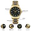 Diella Men's Mechanical Watch with Jadeite Cut, Unique Texture, Date Display, Luminous Hands and Markers, and 5 ATM Water Resistance (AD6097-QY-G)