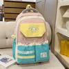 Schoolbag Backpack Large Capacity Contrasting Color Matching Cute Dopamine Backpack Leisure Korean Junior High School Campus Schoolbag Wholesale