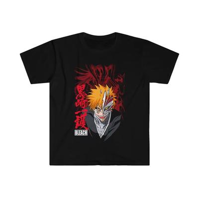 Trendy Summer Bleach Ichigo Kurosaki Graphic T-shirt, Unisex Soft Comfortable Anime Top Women And Men T-shirt