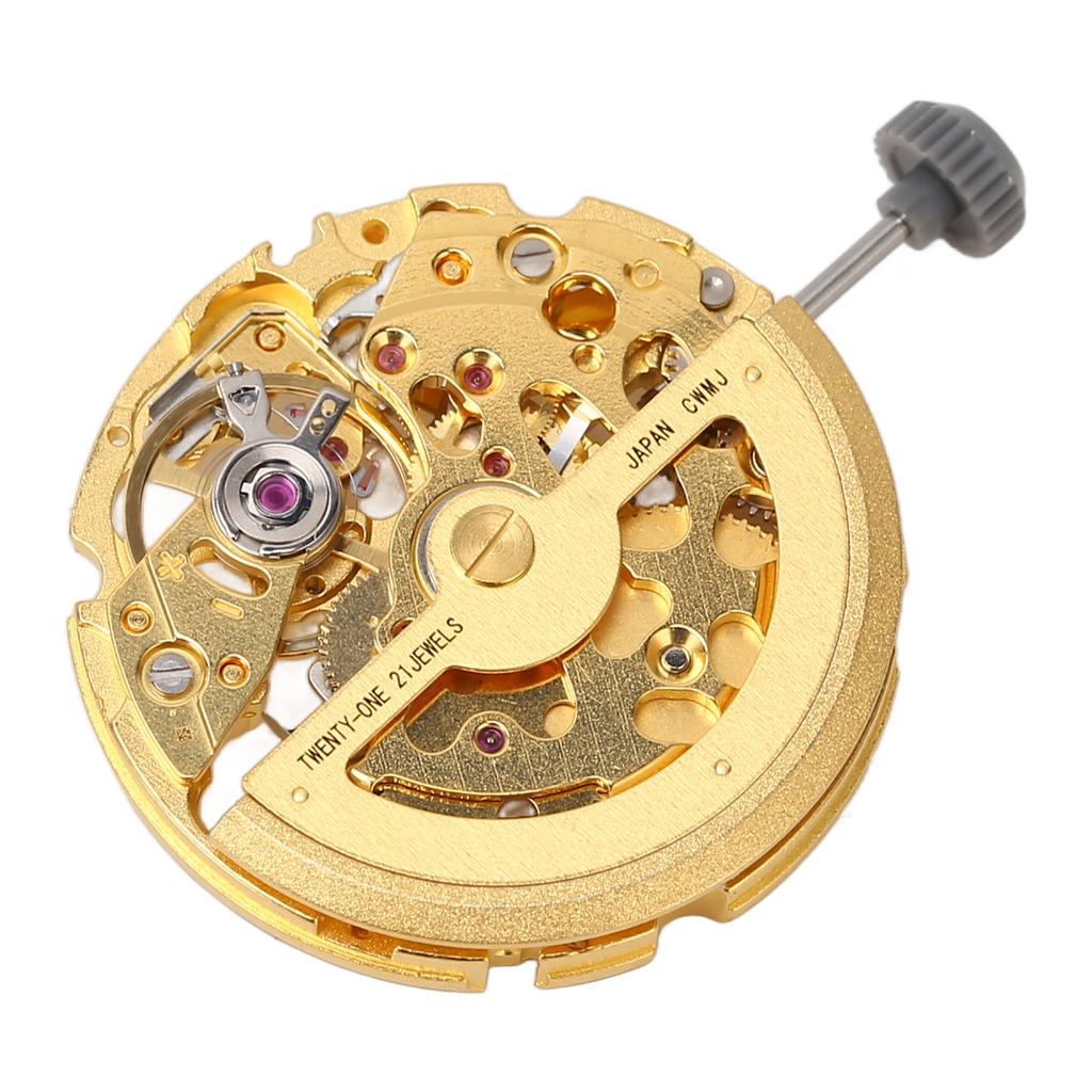 8N24 Watch Movement Golden Alloy Automatic Hollow Out Watch Replacement Movement Part