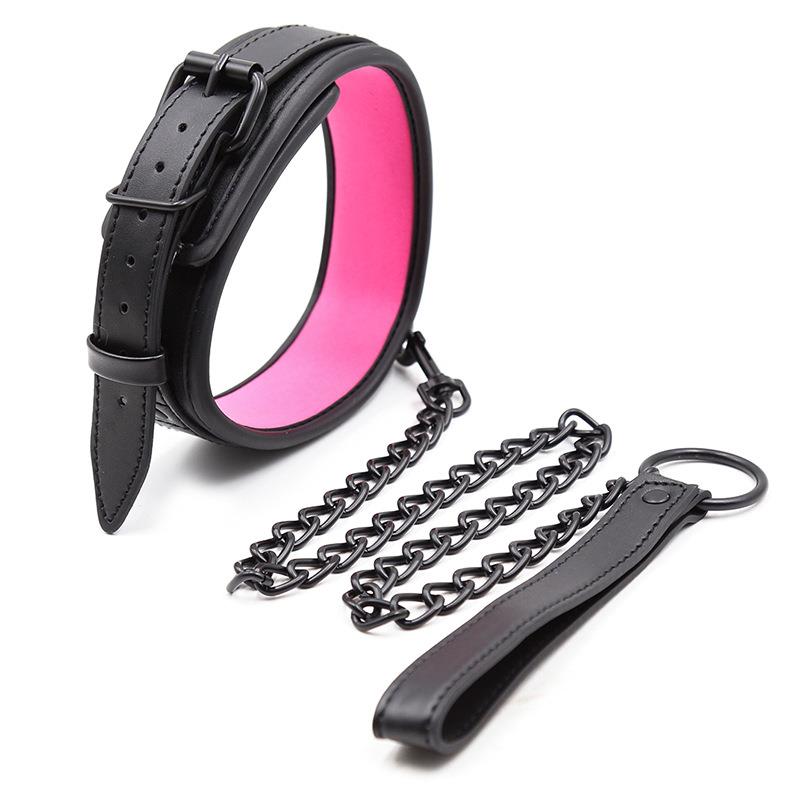 Leather PU BDSM Bondage Kit Set Handcuffs Ankle Cuffs Collar with Leash Restraint Adult Sex Toys for Women Adult Games 18+