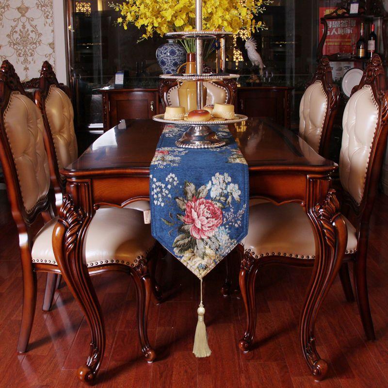 Europejski stół żakardowy, stolik do herbaty i szafka pod telewizor, antypoślizgowy długi ręcznik, koralikowy frędzel, wisiorek, dekoracja meblowa, obrus