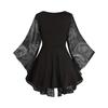 Fashion Plus Size Women's Rose Print Drawstring Irregular  Sleeves Mid-length Tops For Women