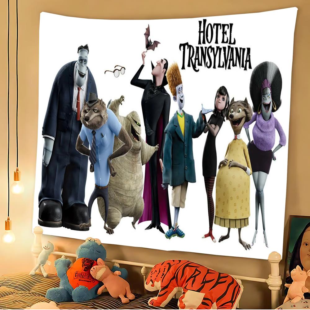 Pânză de fundal reutilizabilă Hotel Transylvania Pânză de fundal cu imprimeu de animale pentru decorarea petrecerii de ziua copiilor