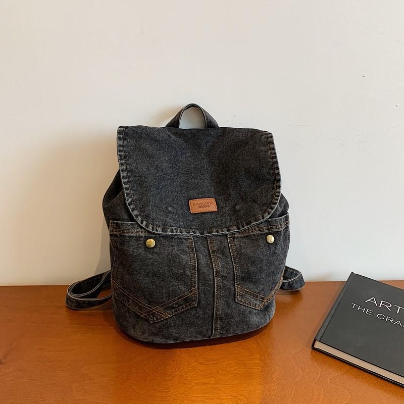 Large Capacity Backpack Women Denim Backpack