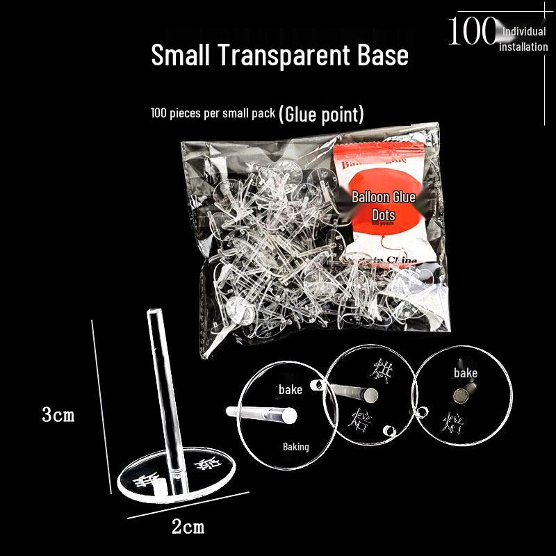 

Clear Glue Dots Cake Figurine Base Tray, Transparent Plastic Accessories (100 Pieces)