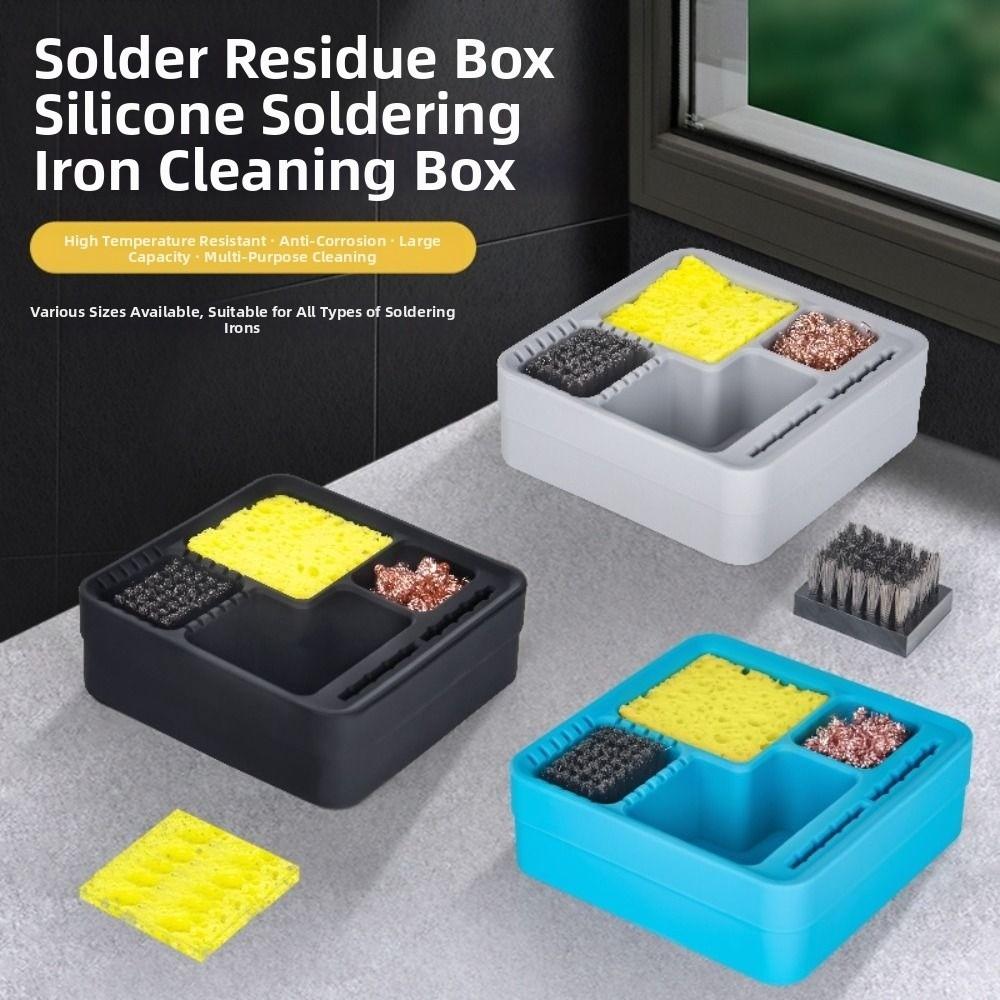 Silicone Tin Dross Collection Box Copper Wire Tin Storage Container  Soldering Iron Tips