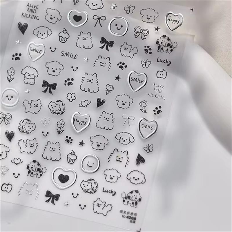1PCS French Jelly Nail Stickers Dreamy Bubble Meteor Butterfly Star Moon Self Adhesive Stickers For Nail DIY Nail Art Decoration