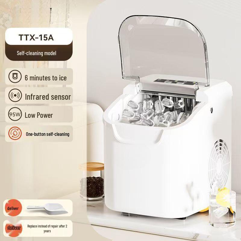 Compact 12KG Automatic Round Ice Cube Maker for Home, Dormitory, or Markets