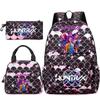 3Pcs/set Cartoon Kpop Printed Backpack Handbag Pencil Case for Teenger Student Girl Boy Schoolbag Bookbag Large Capacity Travel Bag Kid Gift