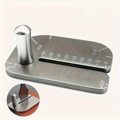 1pc Stainless Steel Leather Crafting Tool - Sewing and Punching Guide Board Perfect for DIY Sewing and Cutting