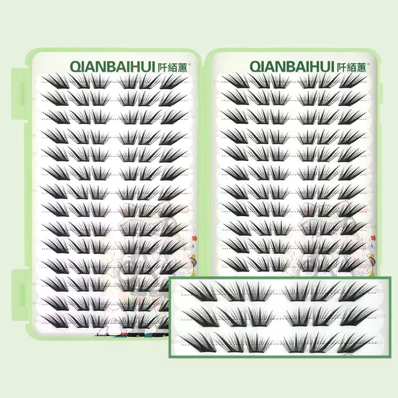 6/28 Rows Eye Manga False Eyelashes Large Capacity Tapered Thick Segmented Individual Cluster Lash Extensions Enlarge Eyes