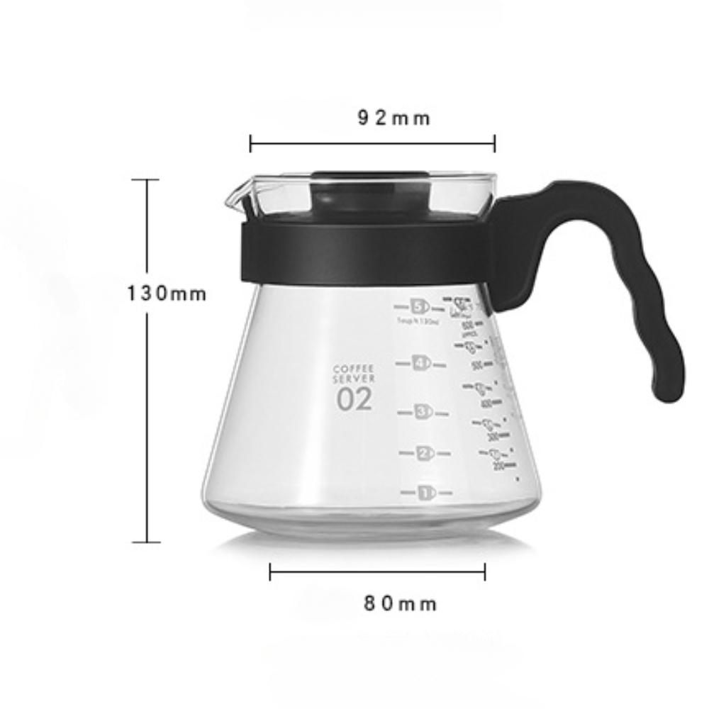 600ml Glas Kaffeekanne Handaufguss Espressokocher Hitzebeständig Filter Mokkakanne Kaffeegeschirr Teegeschirr für die Heimküche