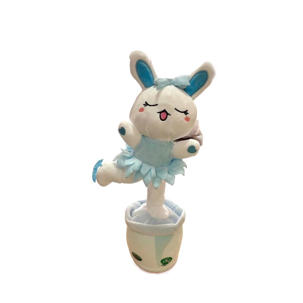 Dancing Rabbit Cow Interactive Learning Musical Speak Plush Toy Repeat Talking Plushie Gift Same Intelligent Cactus