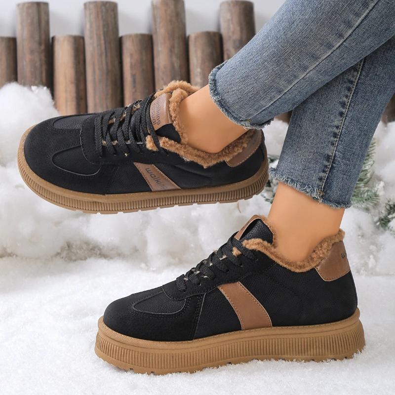 New Winter Round Head Thick Bottom Women's Fashion Leisure Comfortable Warm Cotton Shoes for Women's Casual Shoes