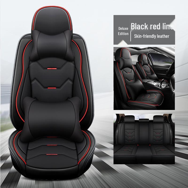 Universal Cute Full Wrap Car Seat Cushion - All-Season, Summer Surround, Goddess Leather Design