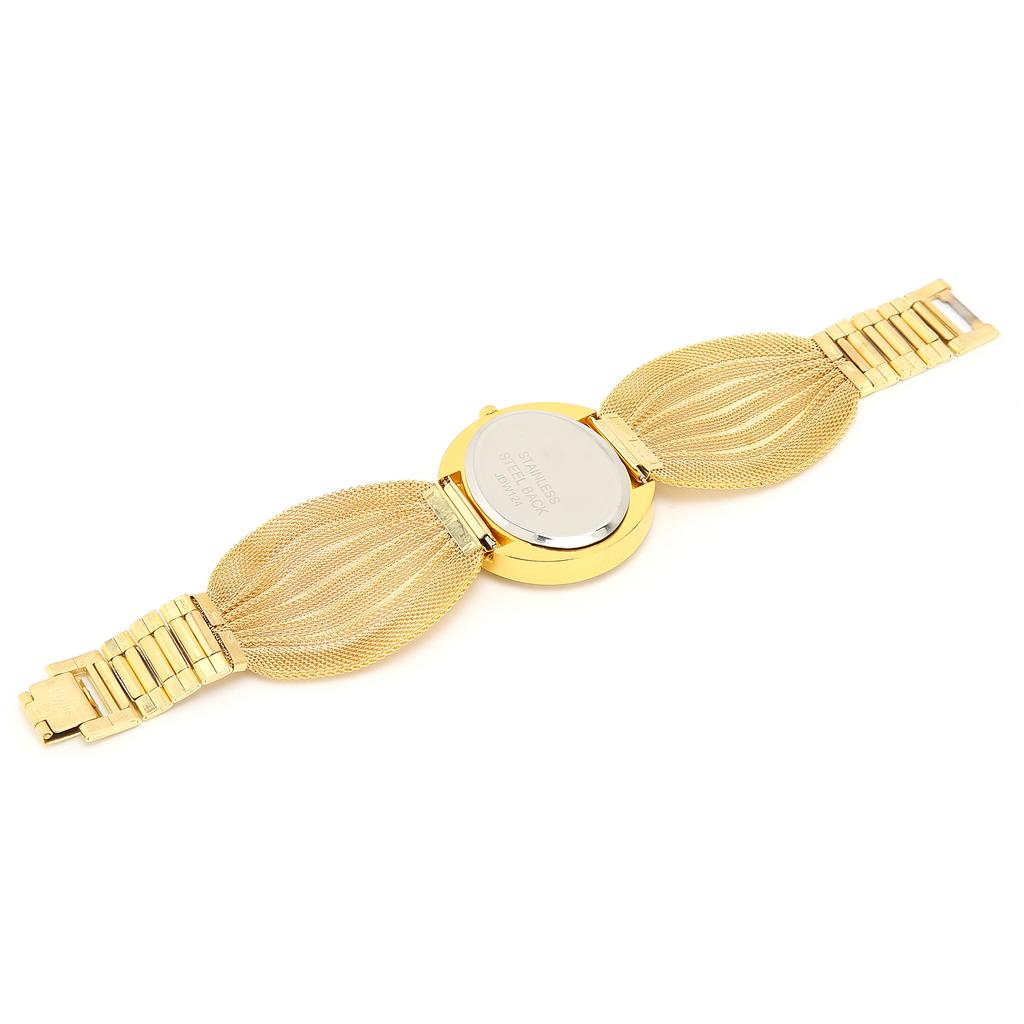 Fashionable Women Watch Wide Mesh Belt Quartz Shining Elegant Wrist Watch for FemaleGold