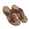 2025 Summer New Toe Sandals Women's Round Head Hollow Metal Buckle Heel Wear Solid Color Beach Flip-flops