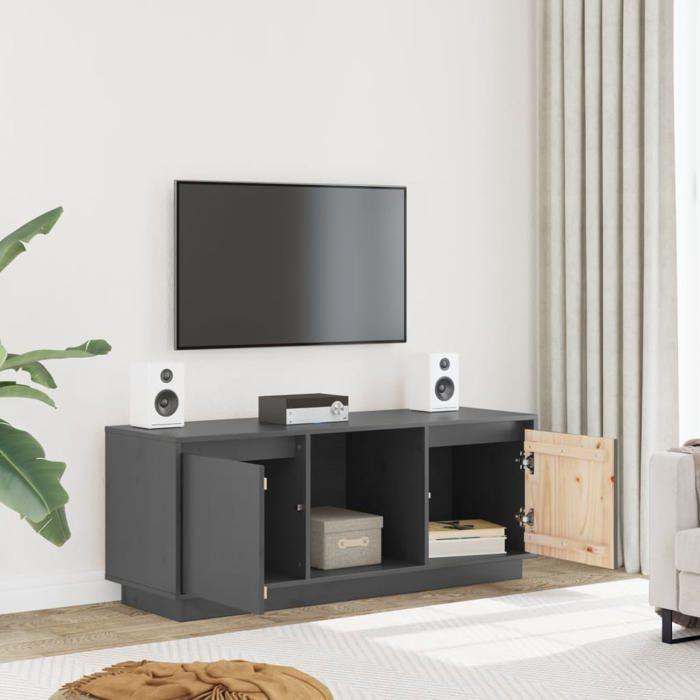 VidaXL TV Stand Grey 110.5x35x44 Cm Solid Pine Wood 814341
