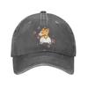 Corgi Butt Pink Paw Print Baseball Cap Unisex Cotton Adjustable Casual Streetwear Outdoor Hat