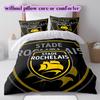 Stade Rochelais rugby Pattern Bedding,Quilt Set Quilt Cover Pillowcase Home Birthday Gift (1*duvet cover+2*pillowcase,without core)