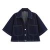 Spring 2025 Women's High-Waist Slim Denim Set with Pocket Embellished Shirt