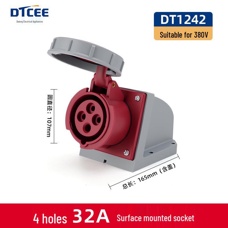 Second Gen IP67 Industrial Aviation Socket Connector 16A/32A, 3-Core/4-Core/5-Core, Non-Explosion-Proof