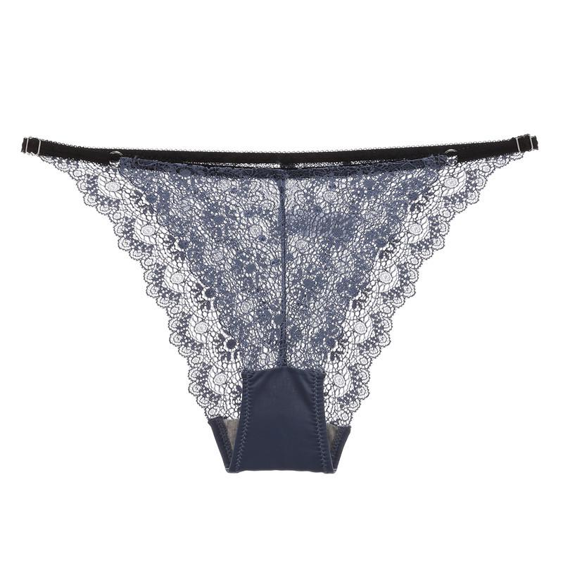 Ladies Summer New Taste Lace Adjustable Thin Belt Transparent Hollow Low-waist-triangle Briefs