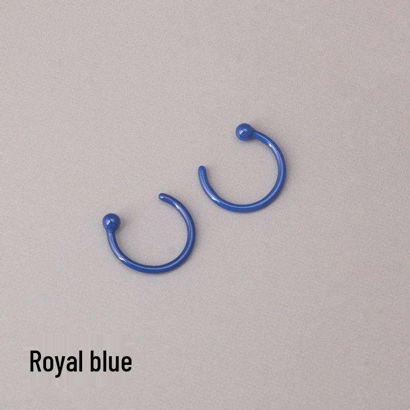 

Разноцветный модный биокерамический пирсинг в форме буквы C для носа, губы и уха королевский синий