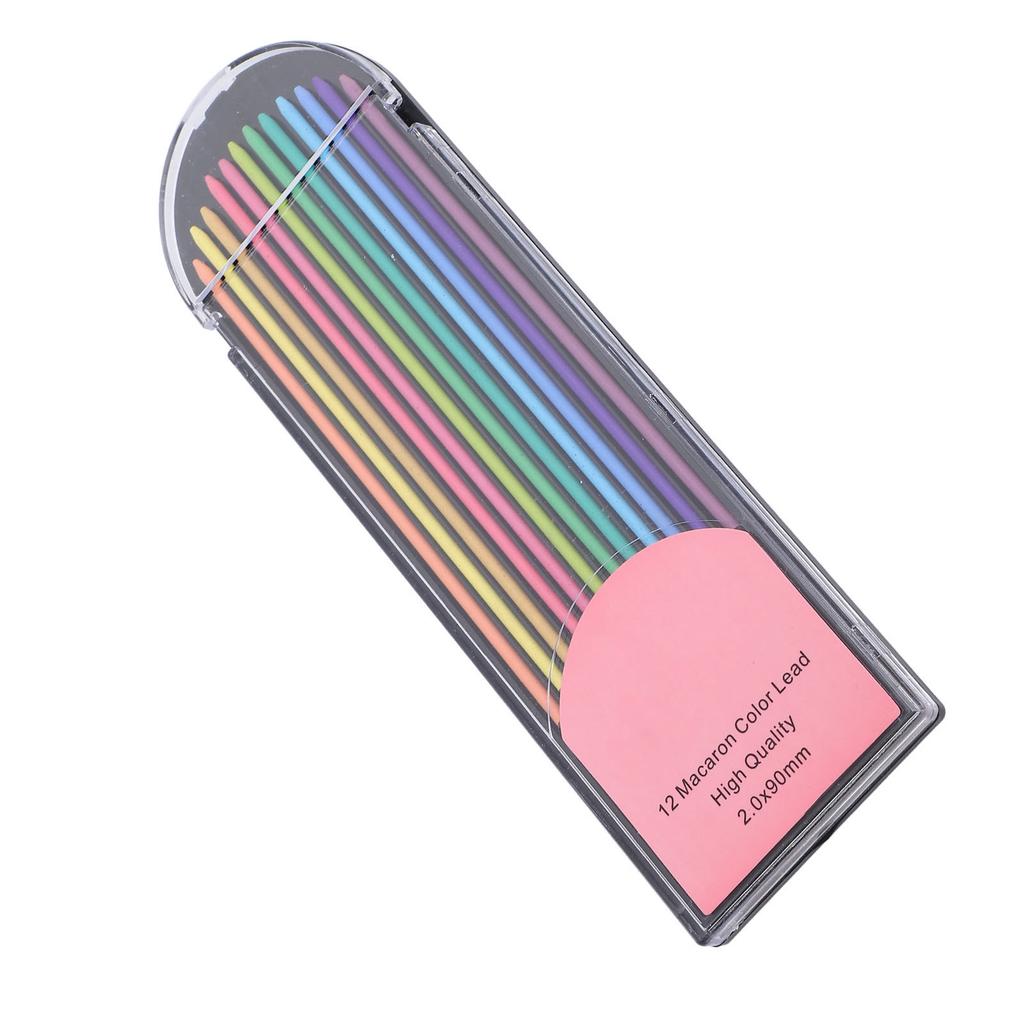 12 Pcs Colored Pencil Refill 2mm Water Proof Graphite Pencil Refill Set for Drawing Sketching