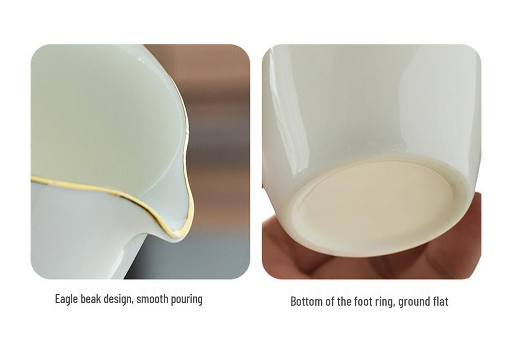 Lamb Fat White Porcelain Gongfu Tea Set - Customizable Tea Cups & Business Gift