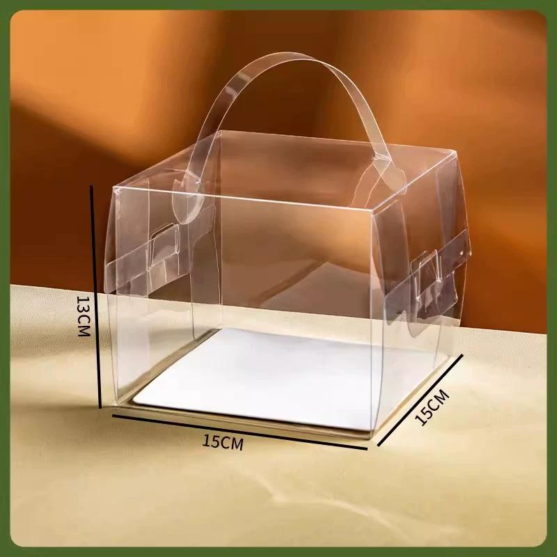 Highly Transparent Hand-held Cake Box Puff Thousand Layer Packaging Box Multi Functional Disposable Portable Dessert Casket Multi-specification