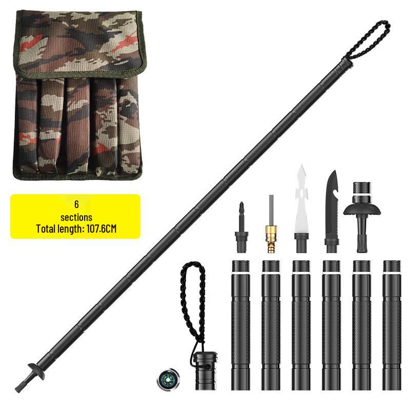 XunJian 6-Section Aluminum Alloy Trekking  Tactical Pole