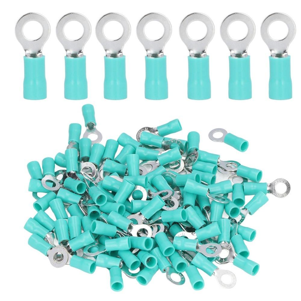 

100PCS RV5.5-6 Insulated Wire Terminal Green AWG12-10 Crimp Connectors Electrical Crimp Terminal Electrical Wiring зелений