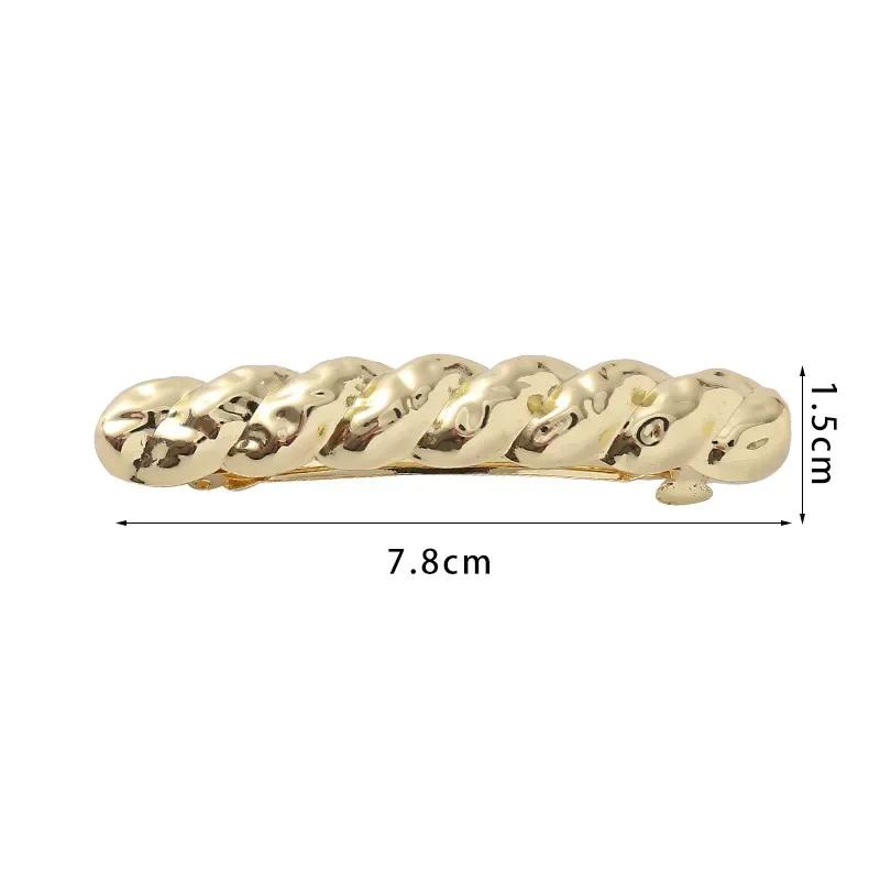 Metal Curved Spring Hairpin Gold Silver Color Metal Ponytail Buckle Hair Clips for Women Girl Back Head Hair Claws Accessories