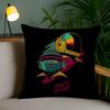 Band D-Daft Punk Cushion Cover Soft Short Plush Double-Sided Printing Home Decor Machine Washable Pillow Case Gift