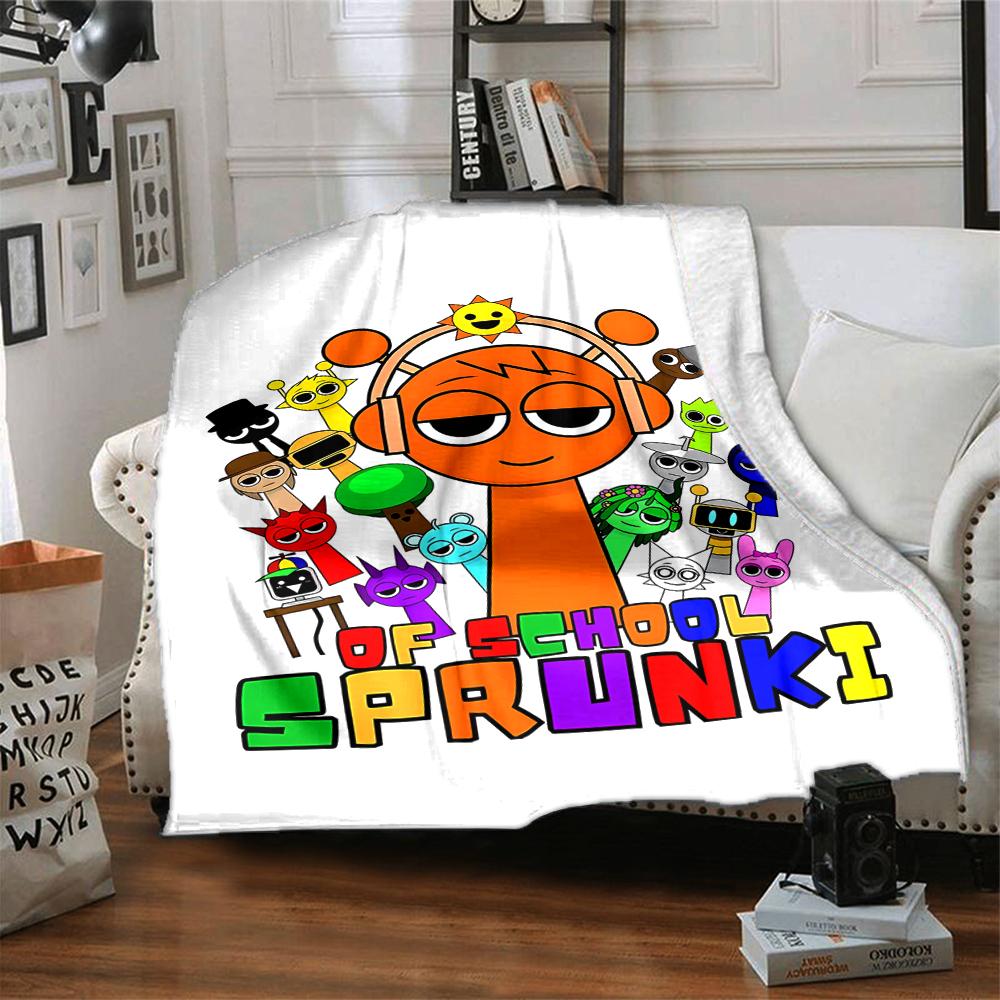 Coperta stampata a tema Sprunki - Perfetta per divano, letto, viaggi e uso all'aperto | Lavabile in lavatrice, accogliente e resistente.